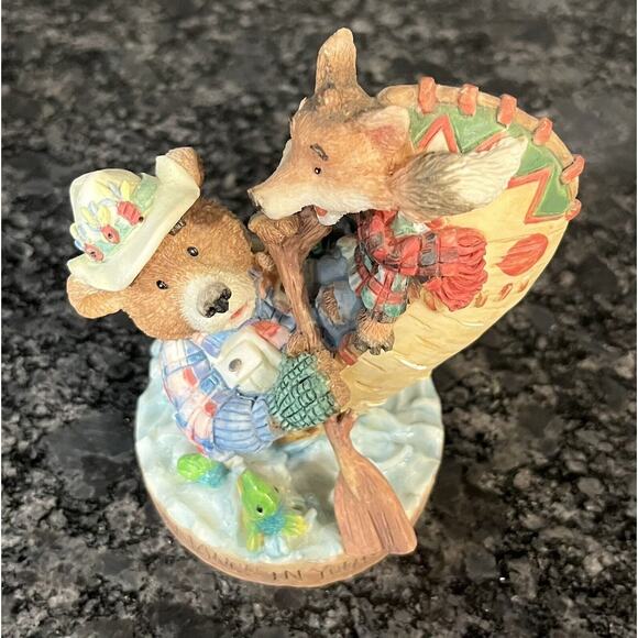 Enesco Moose Creek Crossing “Find a Balance in Your Life” 1995 Bear Fox #144746 - Picture 3 of 6